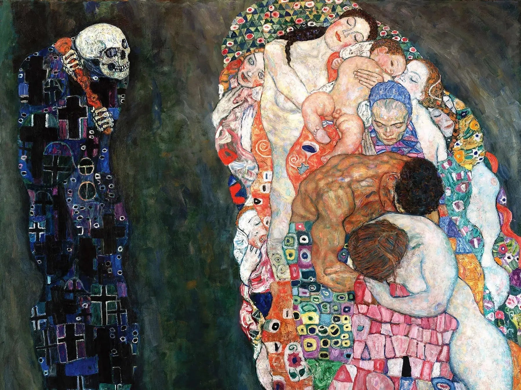 La Vie et la Mort - Gustav Klimt image 1 reproduction artisanale de tableau