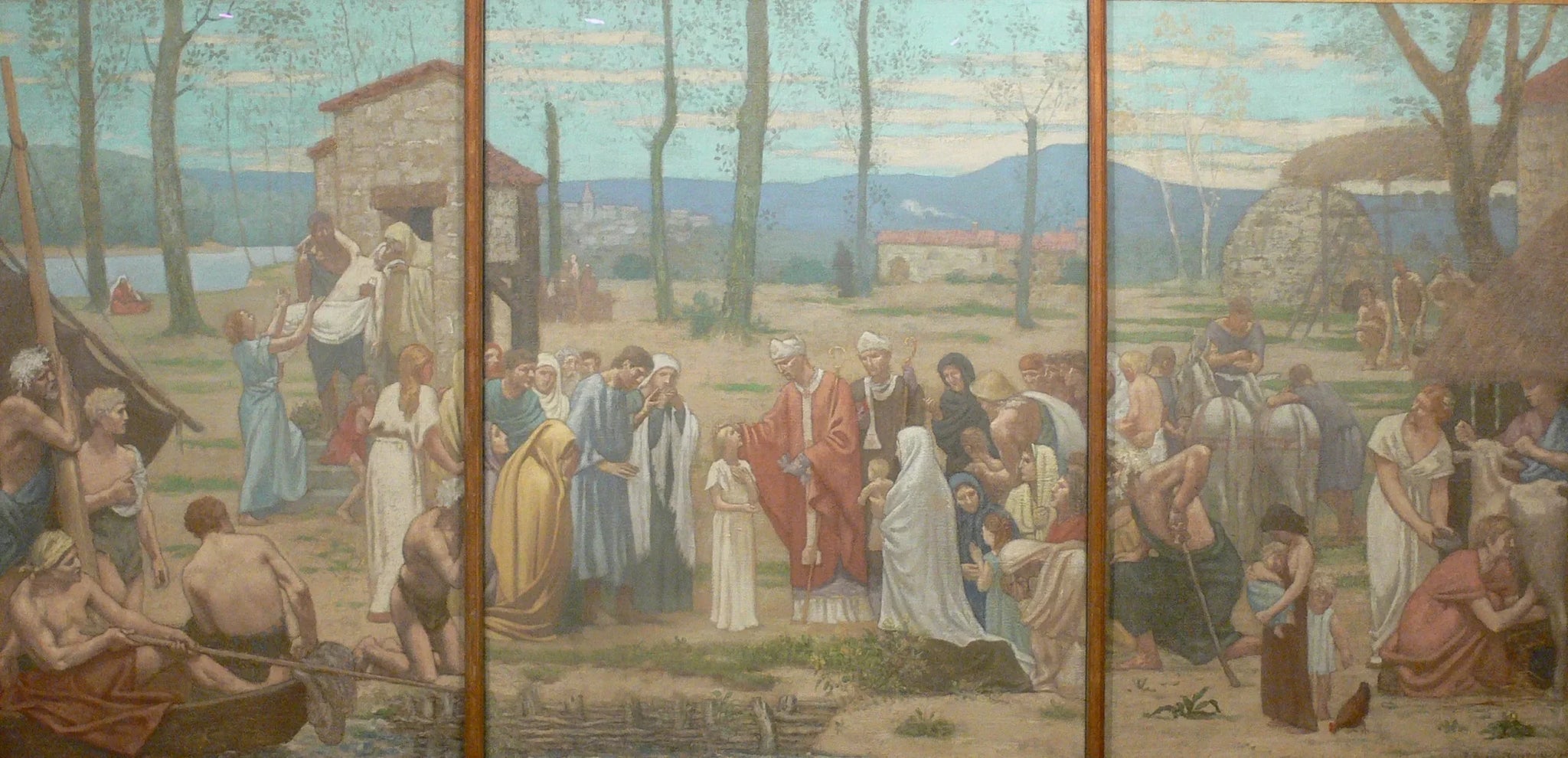 La vie pastorale de Sainte Geneviève - Pierre Puvis de Chavannes image 1 reproduction d’œuvre d’art à l’huile