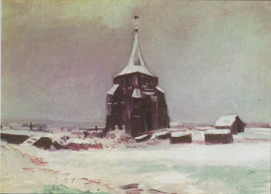 La vieille tour du cimetière de Nuenen sous la neige - Vincent van Gogh