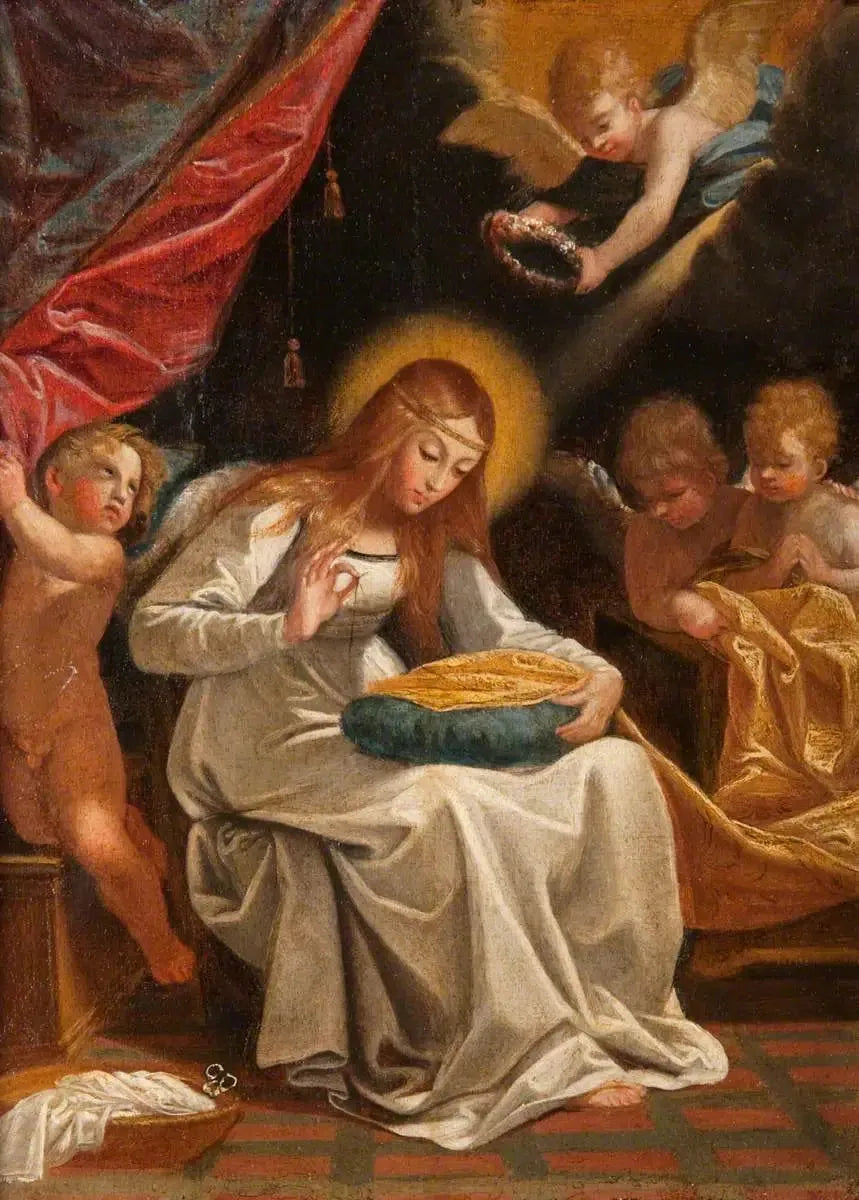La Vierge à Coudre - Guido Reni image 1 reproduction artisanale de tableau