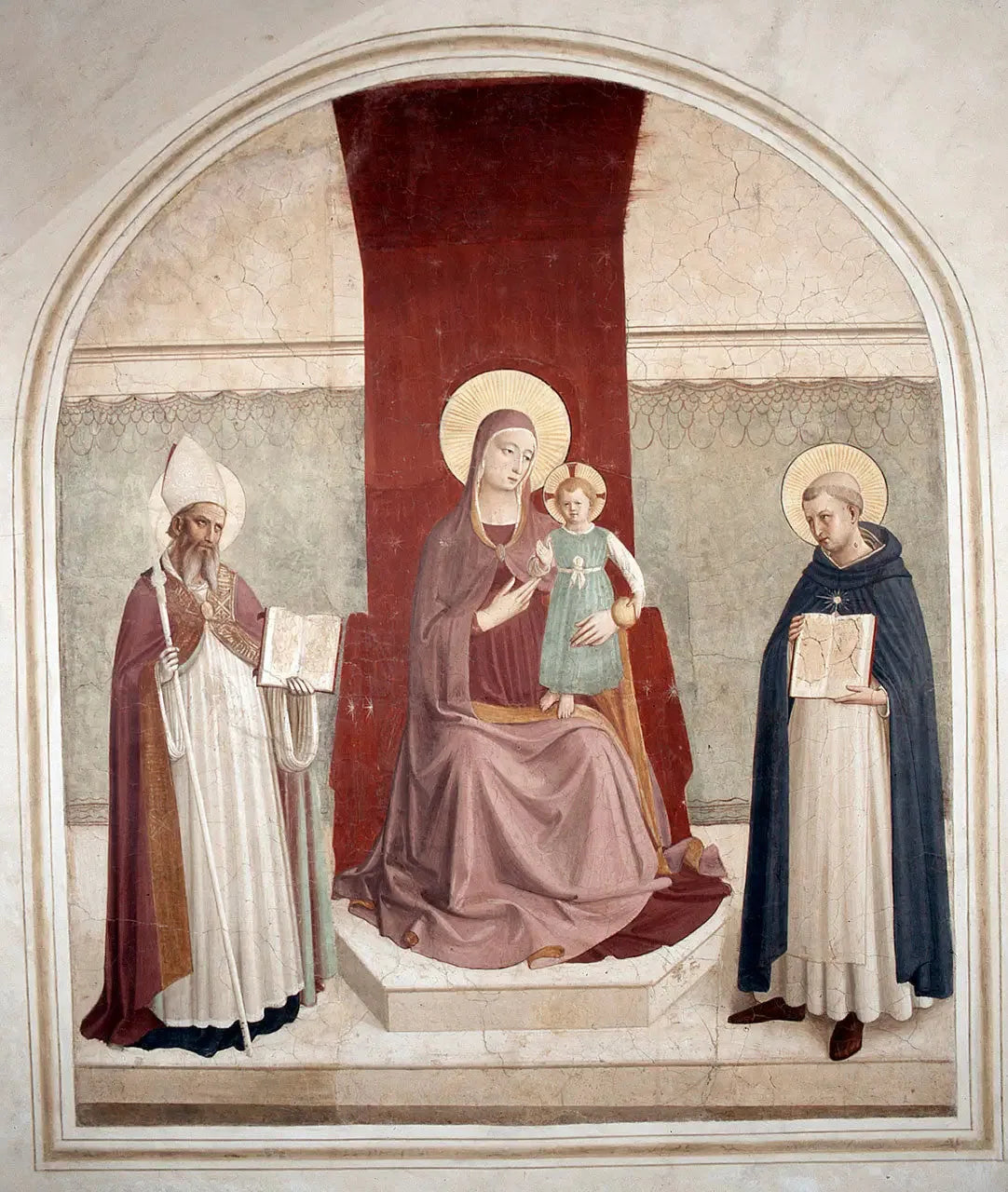 La Vierge à l'Enfant avec Augustin et Thomas - Fra Angelico image 1 copie de tableau peinte à la main