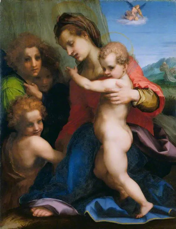 La Vierge à l'Enfant avec l'enfant Baptiste - Andrea del Sarto image 1 reproduction d’œuvre d’art à l’huile