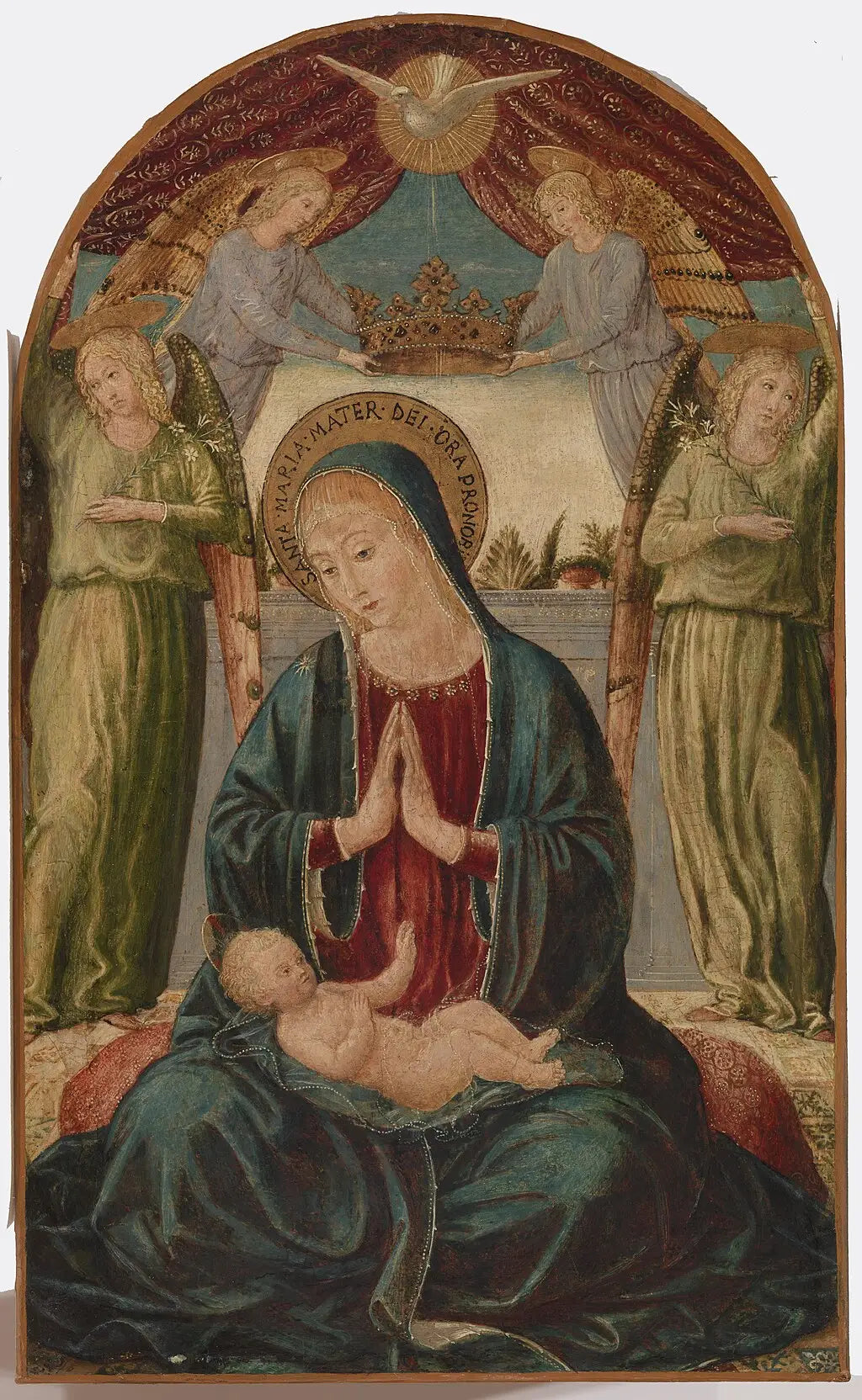 La Vierge à l'Enfant avec des anges - Benozzo Gozzoli image 1 reproduction artisanale de tableau