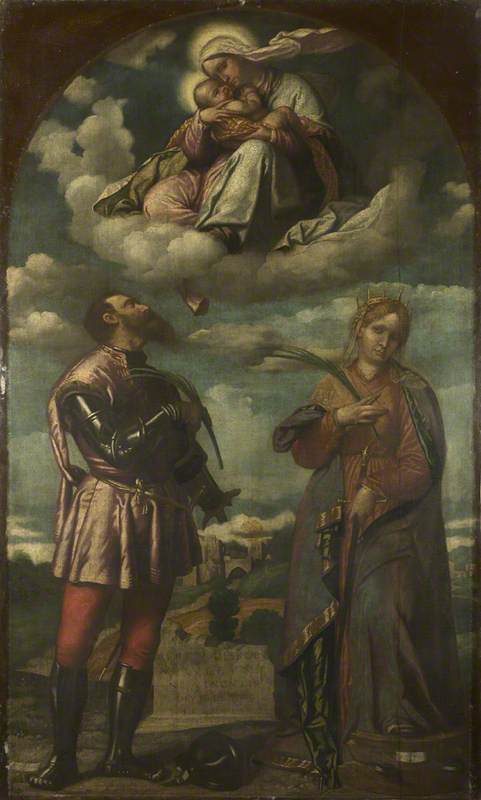 La Vierge à l'Enfant avec des saints - Alessandro Bonvicino image 1 copie peinte à la main à l’huile