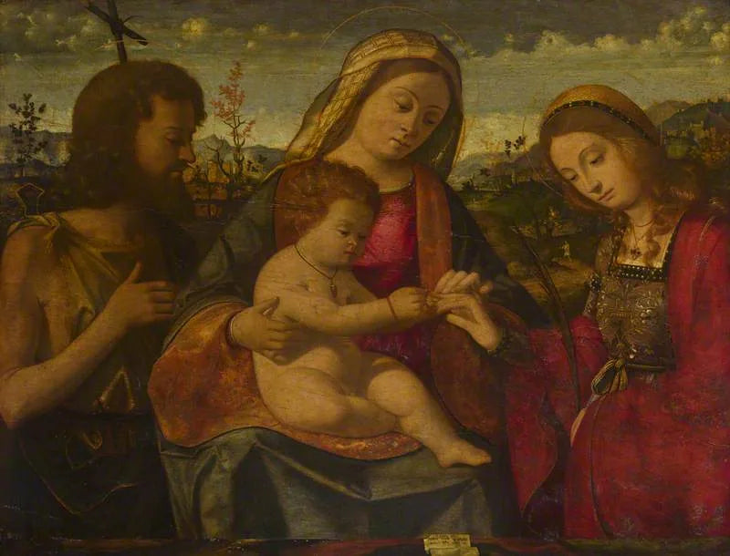 La Vierge à l'Enfant avec des saints - Andrea Previtali image 1 copie de tableau peinte à la main