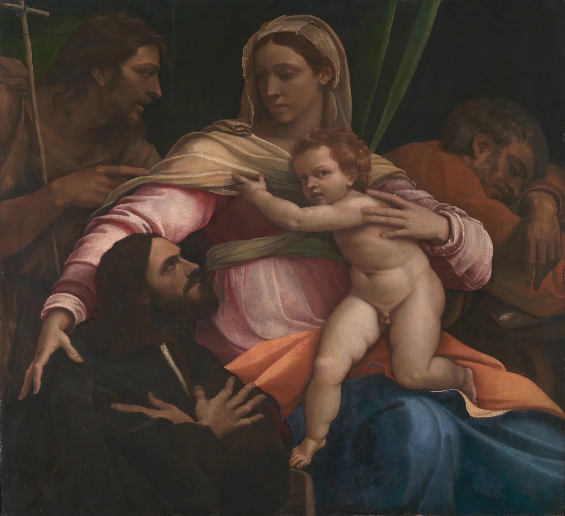La Vierge à l'Enfant avec des saints et un donateur - Sebastiano del Piombo image 1 copie de tableau peinte à la main