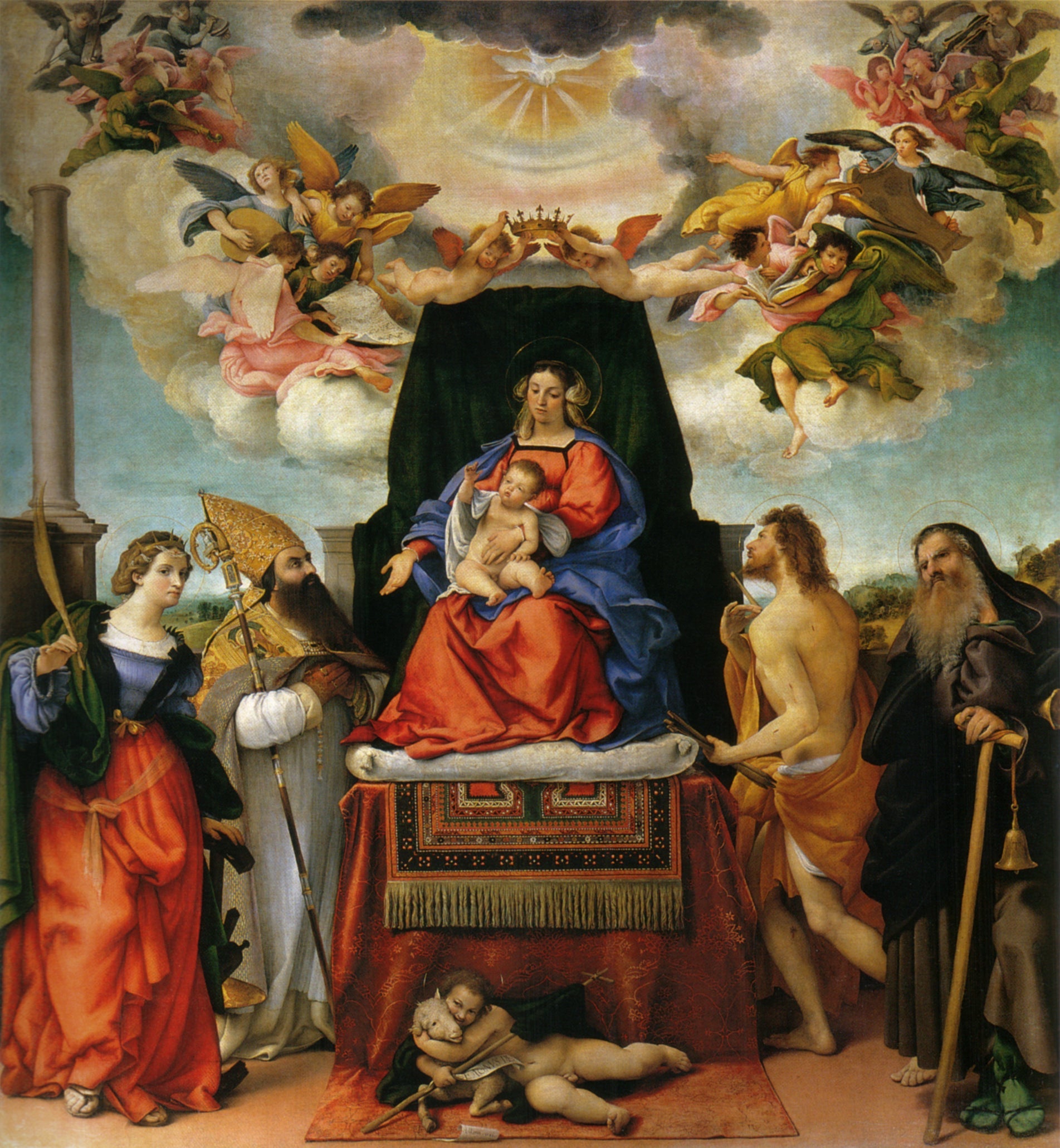 La Vierge à l'Enfant avec des saints - Lorenzo Lotto image 1 reproduction de peinture à l’huile
