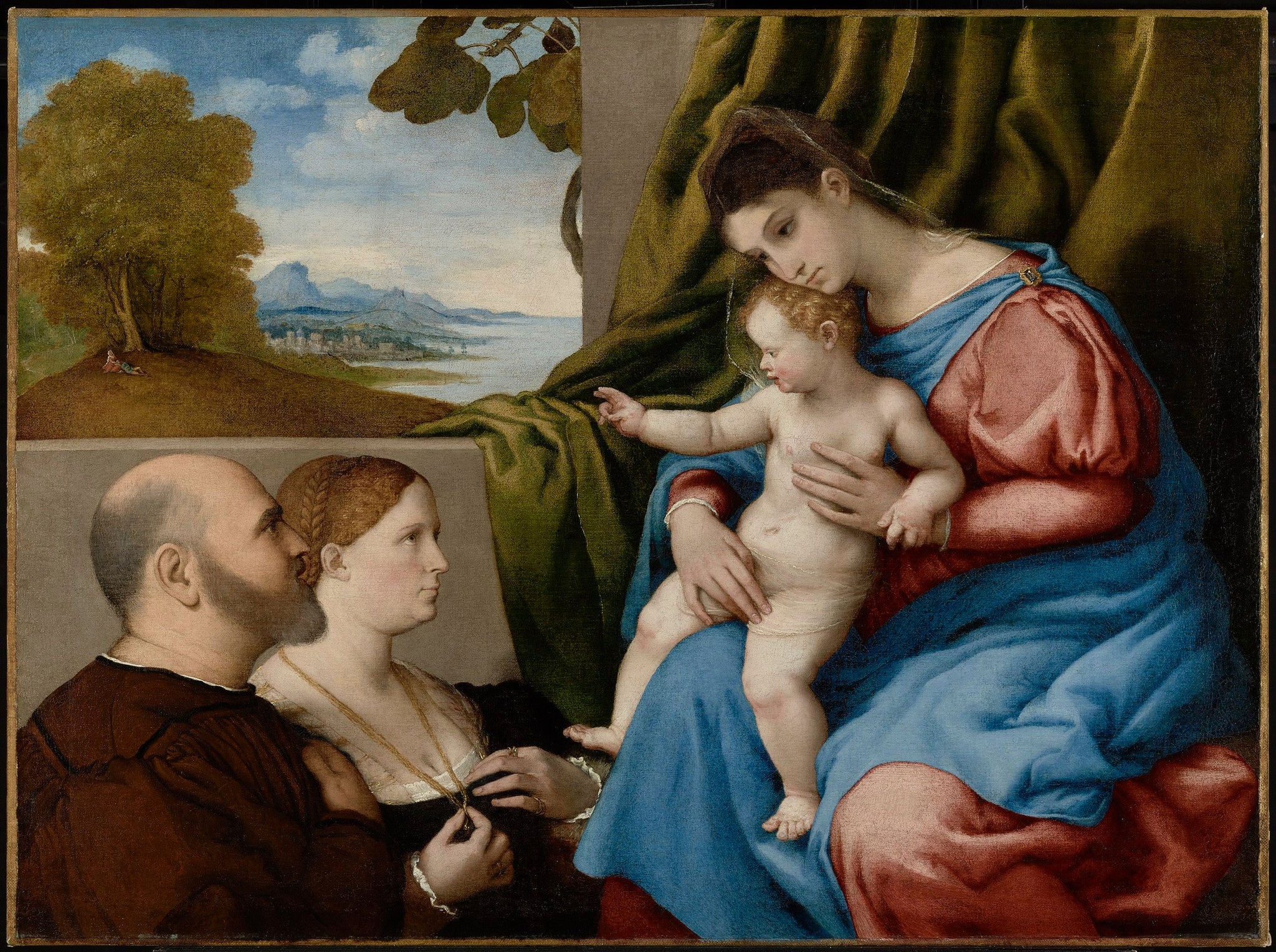 La Vierge à l'Enfant avec deux donateurs - Lorenzo Lotto image 1 reproduction de peinture à l’huile