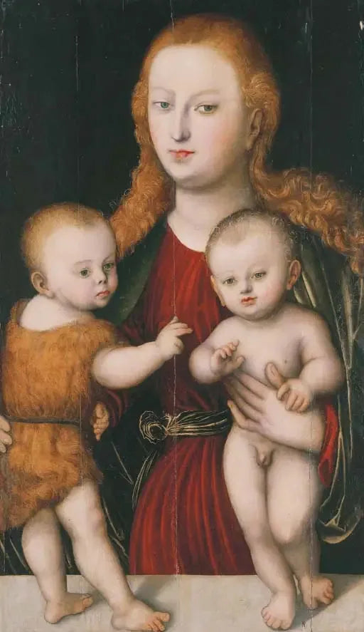 La Vierge à l'Enfant avec le jeune saint Jean-Baptiste - Lucas Cranach the Elder image 1 reproduction d’œuvre d’art à l’huile