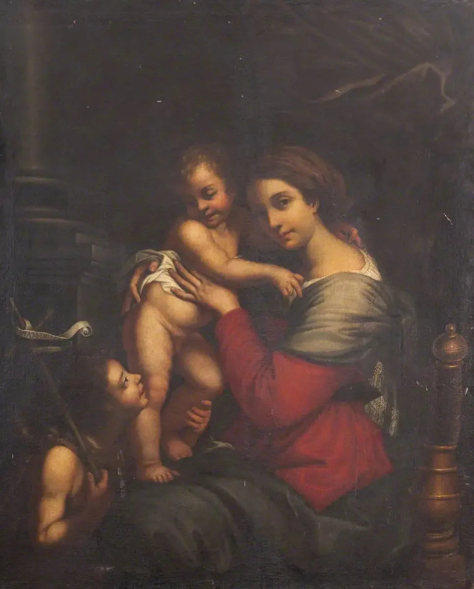 La Vierge à l'Enfant, avec le jeune saint Jean-Baptiste - Pierre Mignard image 1 copie de tableau peinte à la main