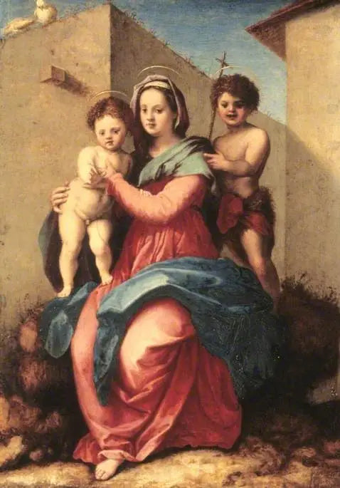 La Vierge à l'Enfant avec le petit saint Jean - Andrea del Sarto image 1 reproduction d’œuvre d’art à l’huile