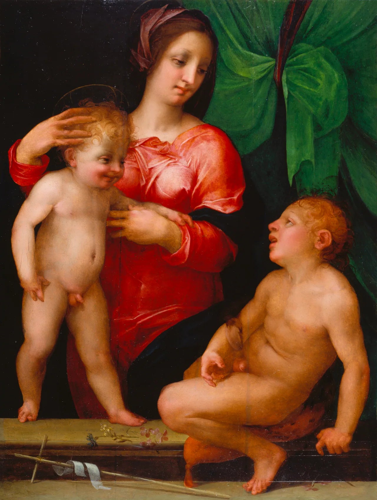La Vierge à l'Enfant avec le petit saint Jean - Rosso Fiorentino image 1 reproduction d’œuvre d’art à l’huile