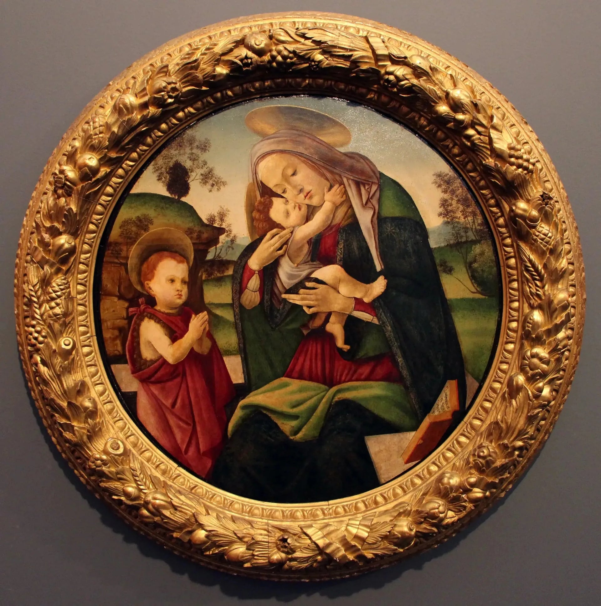 La Vierge à l'Enfant avec le petit saint Jean - Sandro Botticelli image 1 reproduction de peinture à l’huile