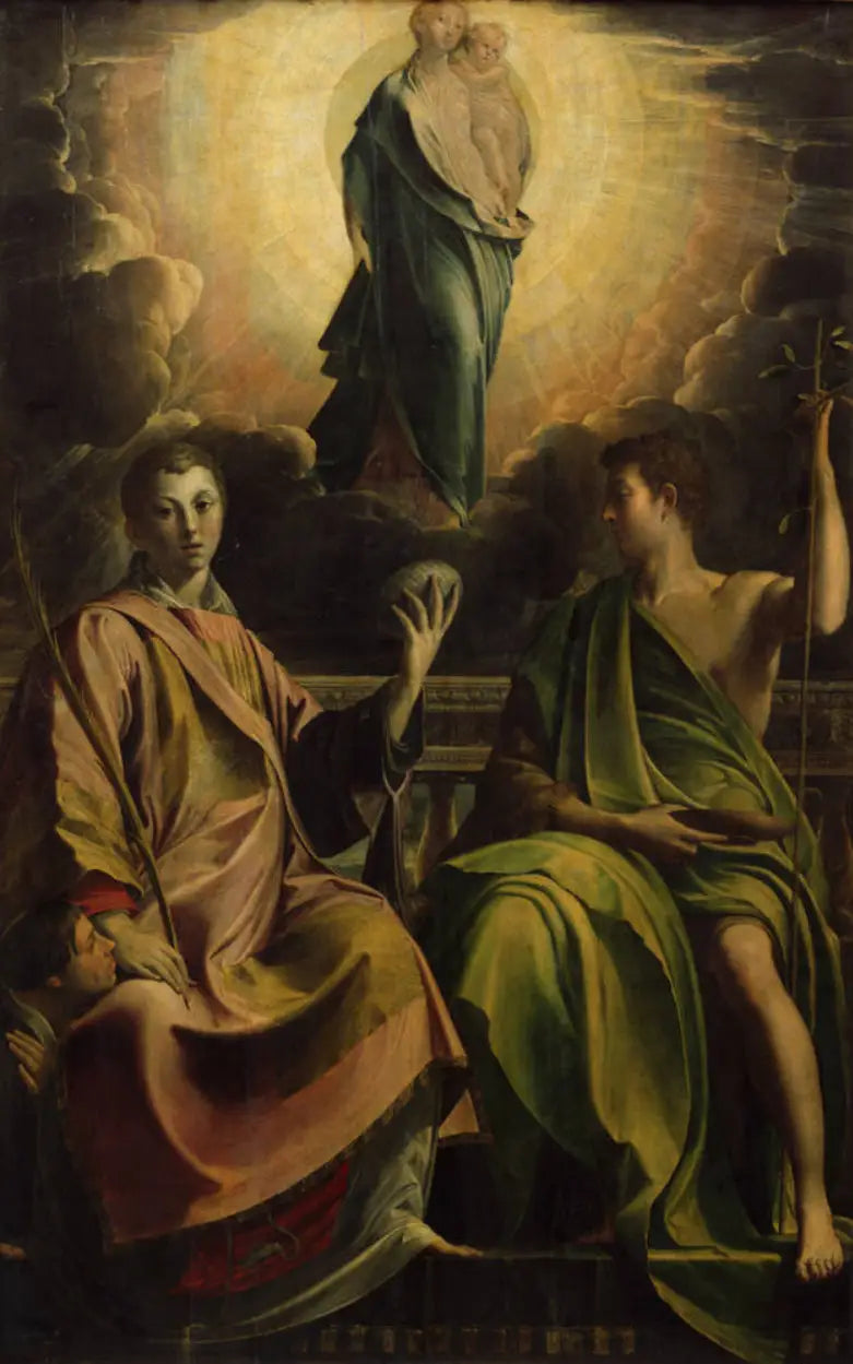 La Vierge à l'Enfant avec les saints Étienne et Jean-Baptiste - Parmigianino image 1 reproduction de peinture à l’huile