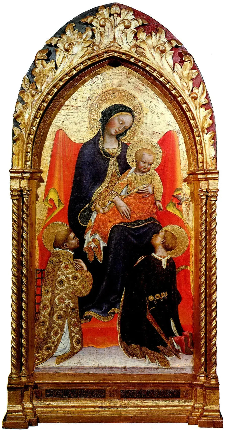 La Vierge à l'Enfant, avec les saints Laurent et Julien - Gentile da Fabriano image 1 copie de tableau peinte à la main