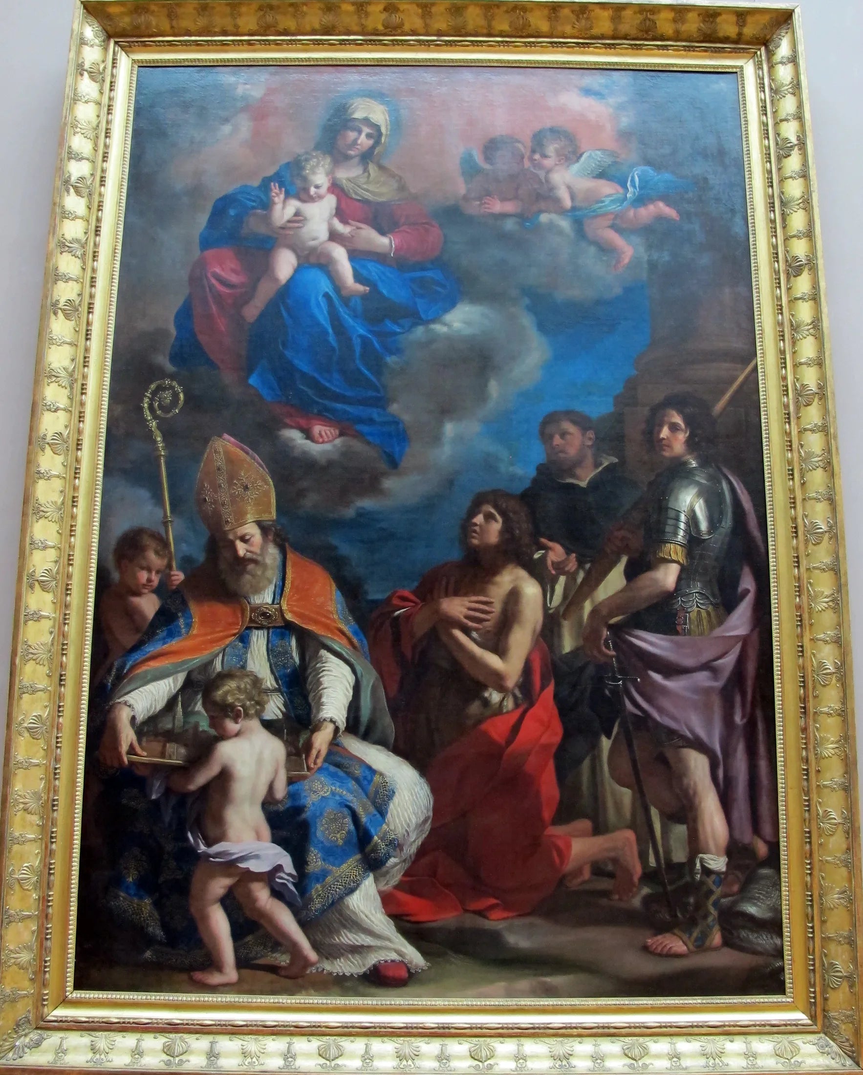 La Vierge à l'Enfant avec quatre saints - Guercino image 1 tableau peint à l’huile sur toile