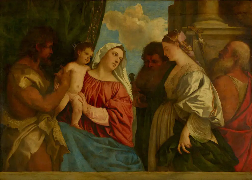 La Vierge à l'Enfant avec quatre saints - Titian image 1 copie de tableau peinte à la main