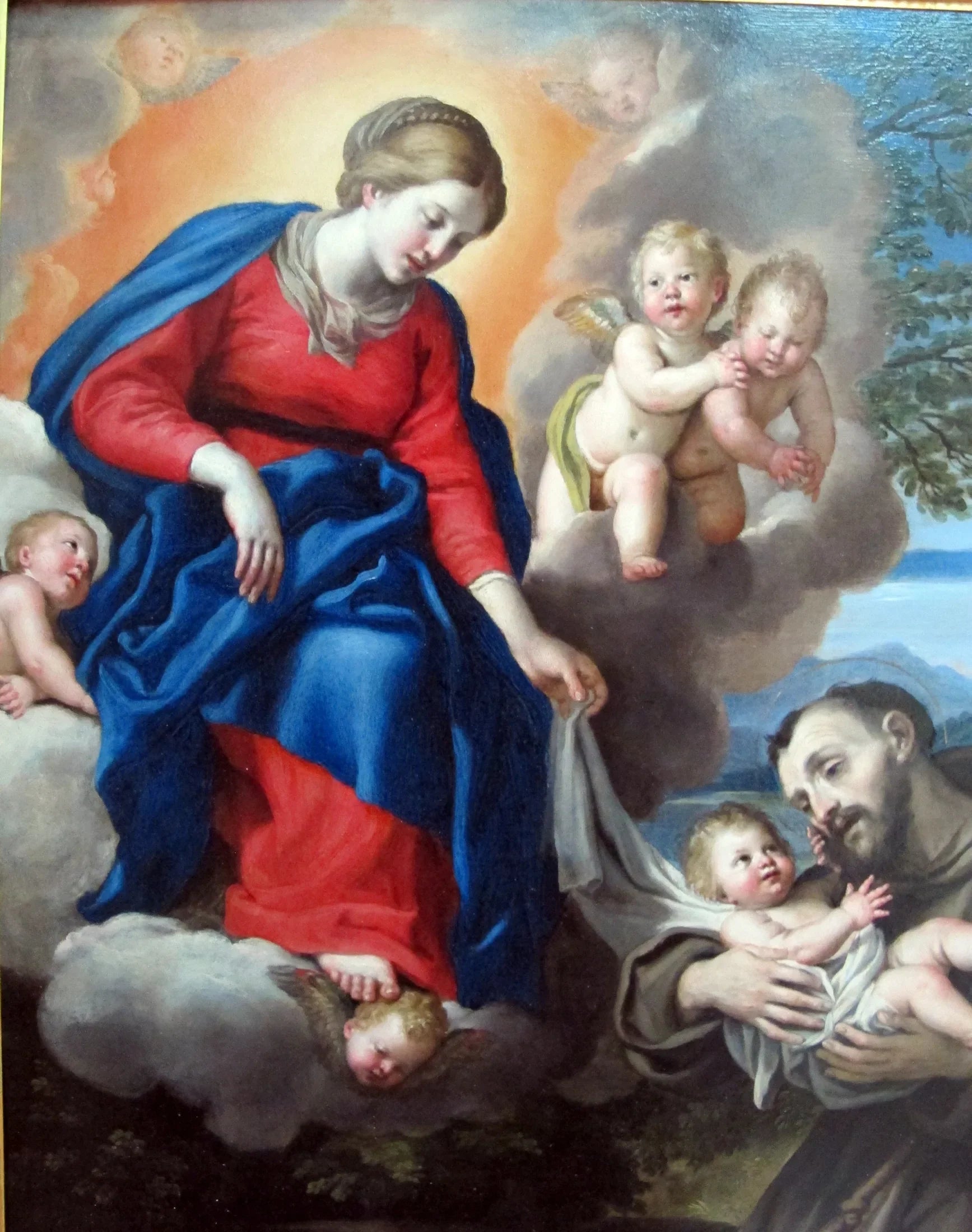 La Vierge à l'Enfant avec saint François - Domenichino image 1 tableau peint à l’huile sur toile