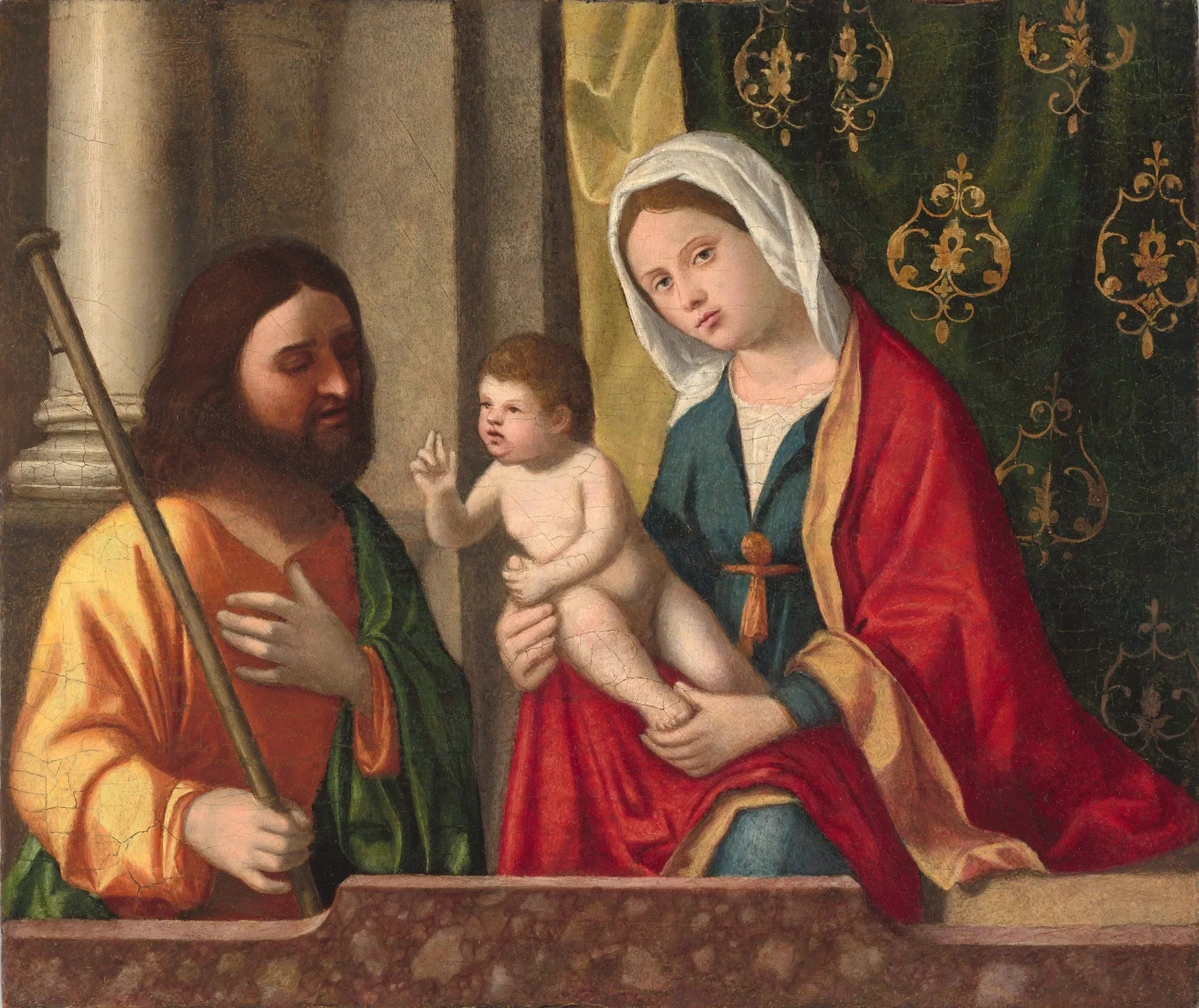 La Vierge à l'Enfant avec saint Jacques le Grand - Andrea Previtali image 1 reproduction de peinture à l’huile
