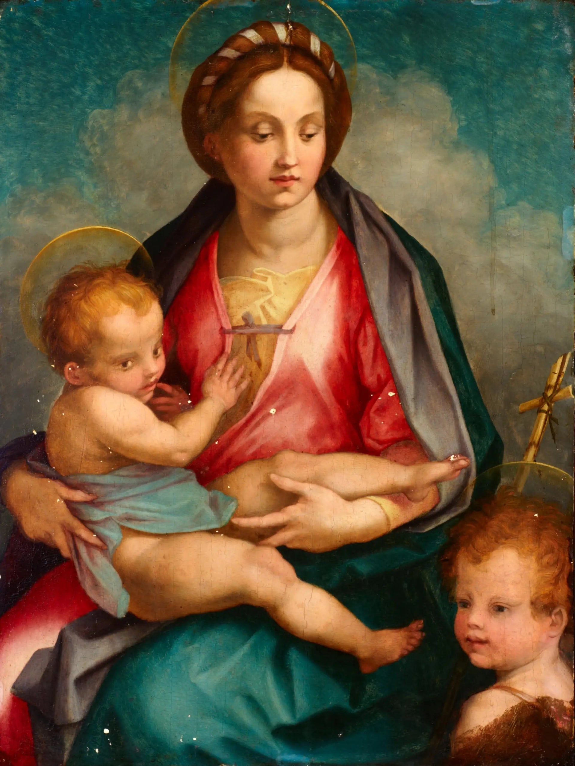 La Vierge à l'Enfant avec saint Jean - Andrea del Sarto image 1 reproduction de peinture à l’huile