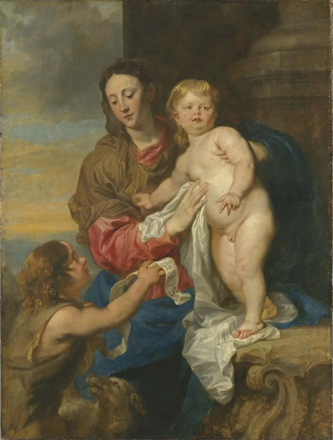 La Vierge à l'Enfant avec l'Enfant saint Jean - Antoine van Dyck image 1 tableau peint à l’huile sur toile