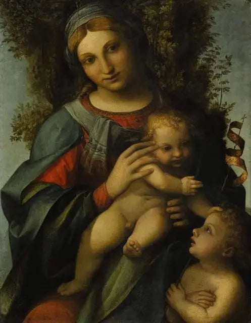 La Vierge à l'Enfant avec saint Jean-Baptiste enfant - Antonio da Correggio image 1 copie de tableau peinte à la main