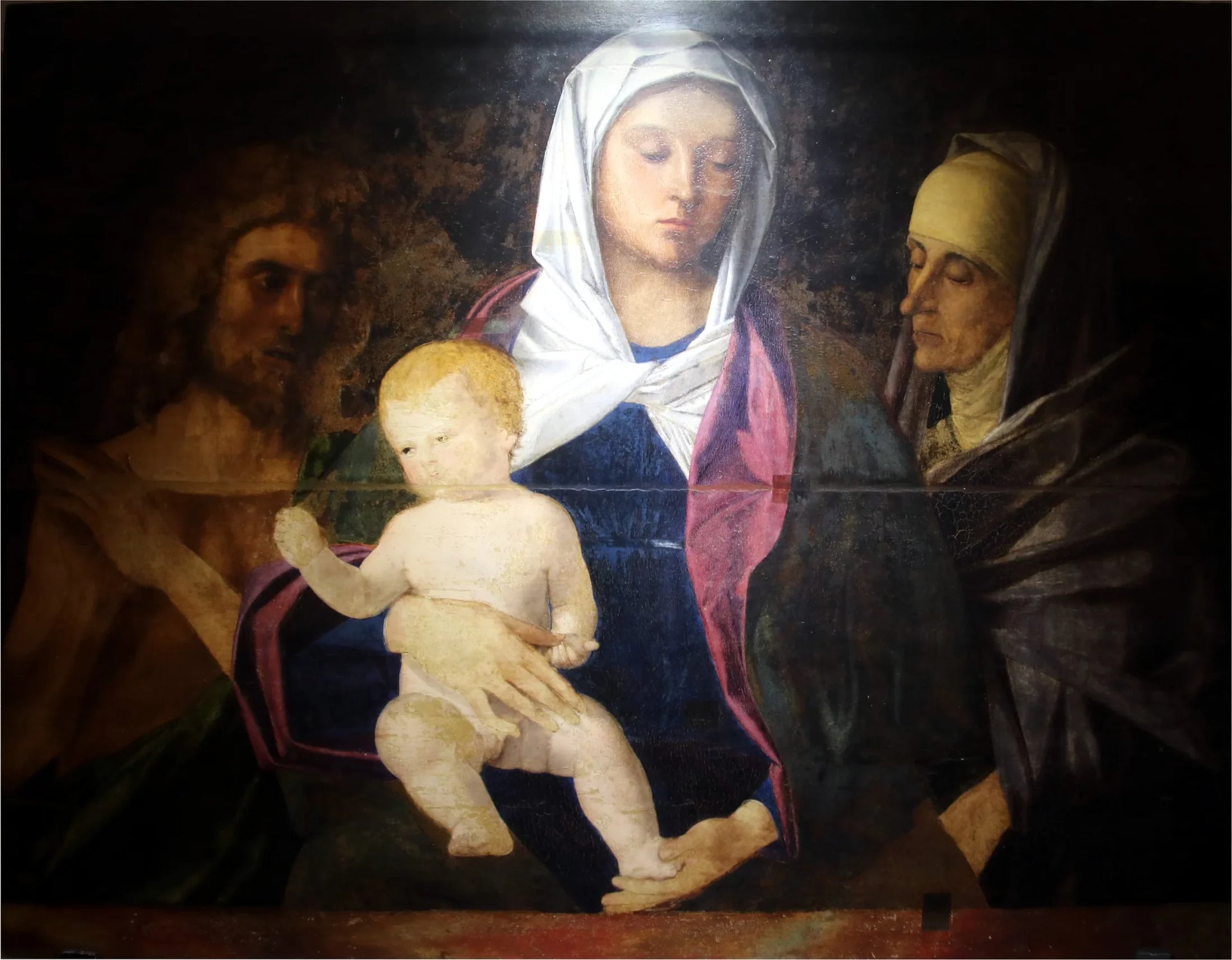La Vierge à l'Enfant avec saint Jean-Baptiste et sainte Anne - Giovanni Bellini image 1 tableau peint à l’huile sur toile
