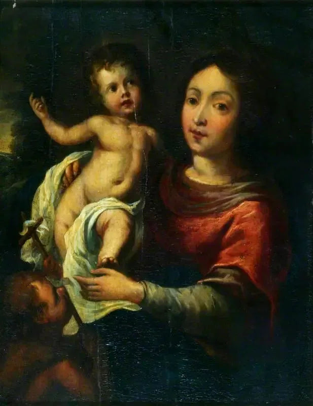 La Vierge à l'Enfant avec saint Jean - Bartolomé Esteban Murillo image 1 copie peinte à la main à l’huile