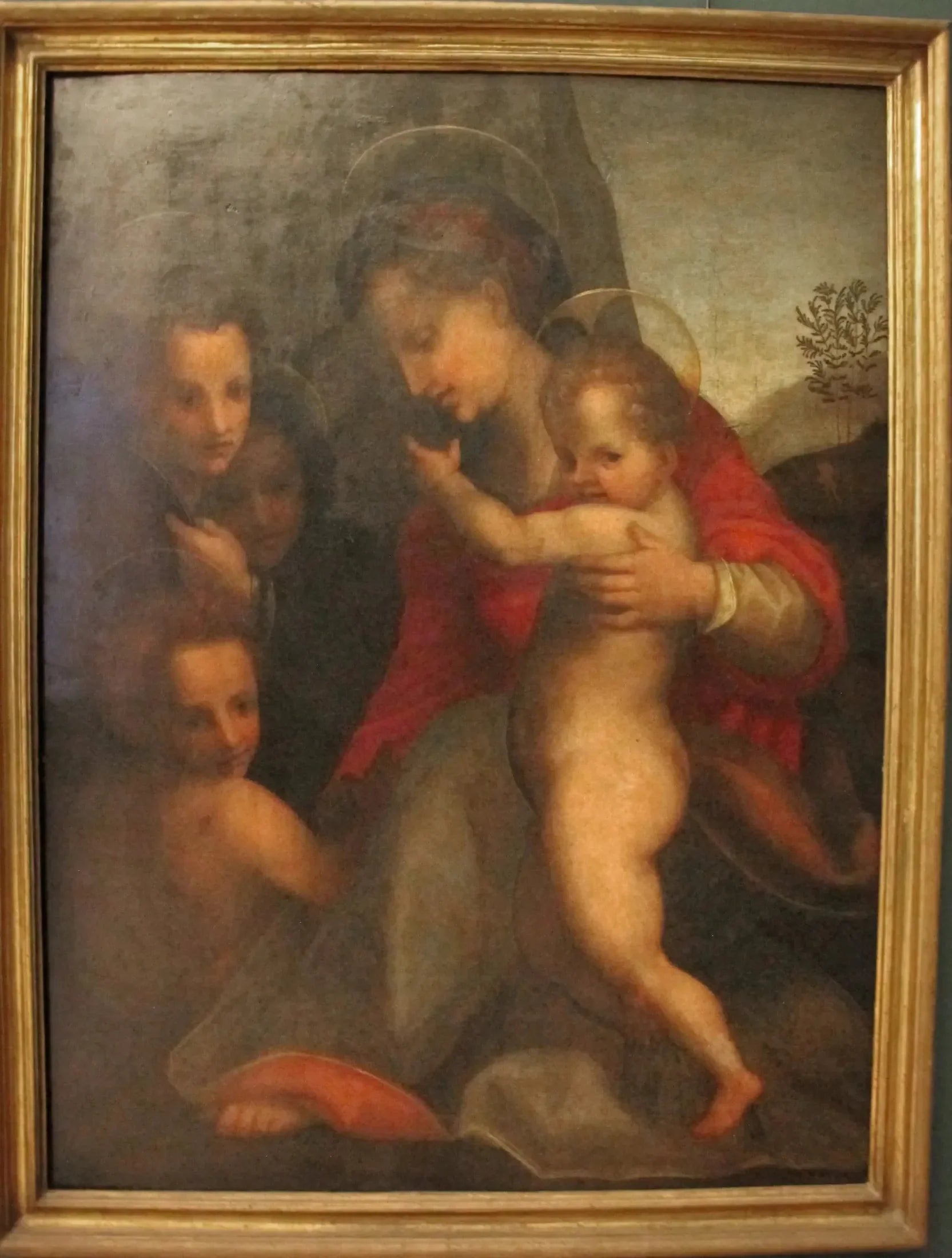 La Vierge à l'Enfant avec l'Enfant Saint Jean et des anges - Andrea del Sarto image 1 tableau peint à l’huile sur toile