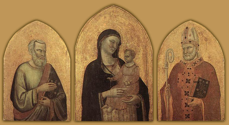 La Vierge à l'Enfant avec saint Matthieu et saint Nicolas - Bernardo Daddi image 1 reproduction réalisée par Alpha Reproduction