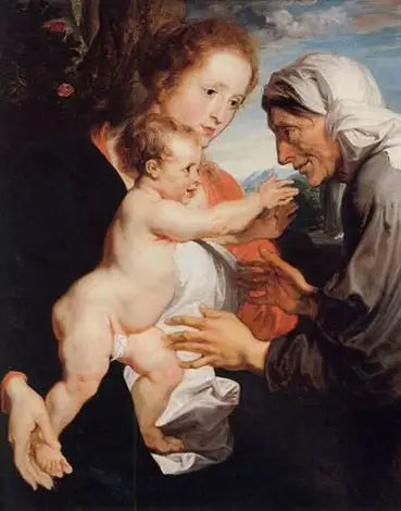 La Vierge à l'Enfant avec sainte Anne - Antoine van Dyck image 1 tableau peint à l’huile sur toile
