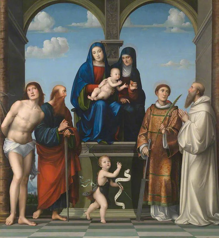 La Vierge à l'Enfant avec sainte Anne et d'autres saints - Francesco Francia image 1 reproduction réalisée par Alpha Reproduction