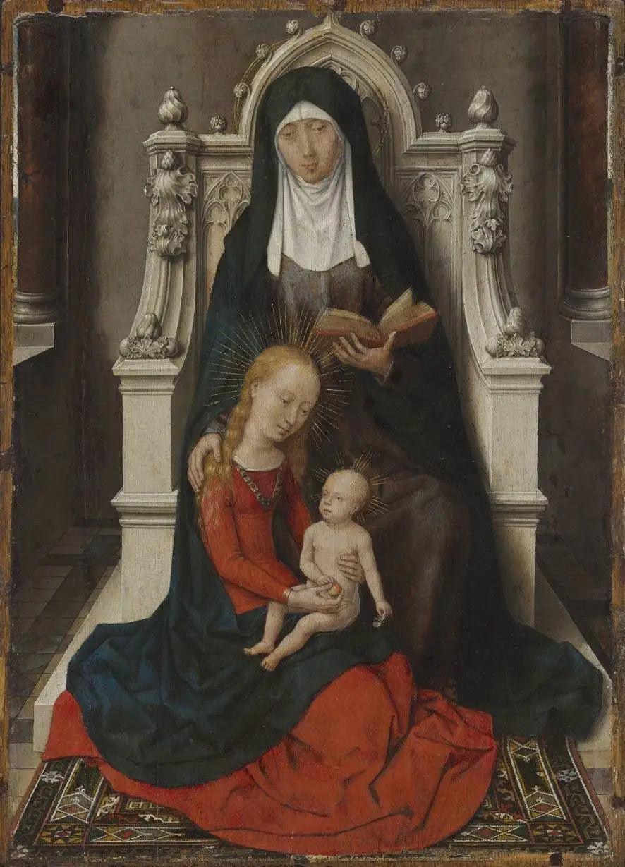 La Vierge à l'Enfant avec sainte Anne. - Hans Memling image 1 copie de tableau peinte à la main