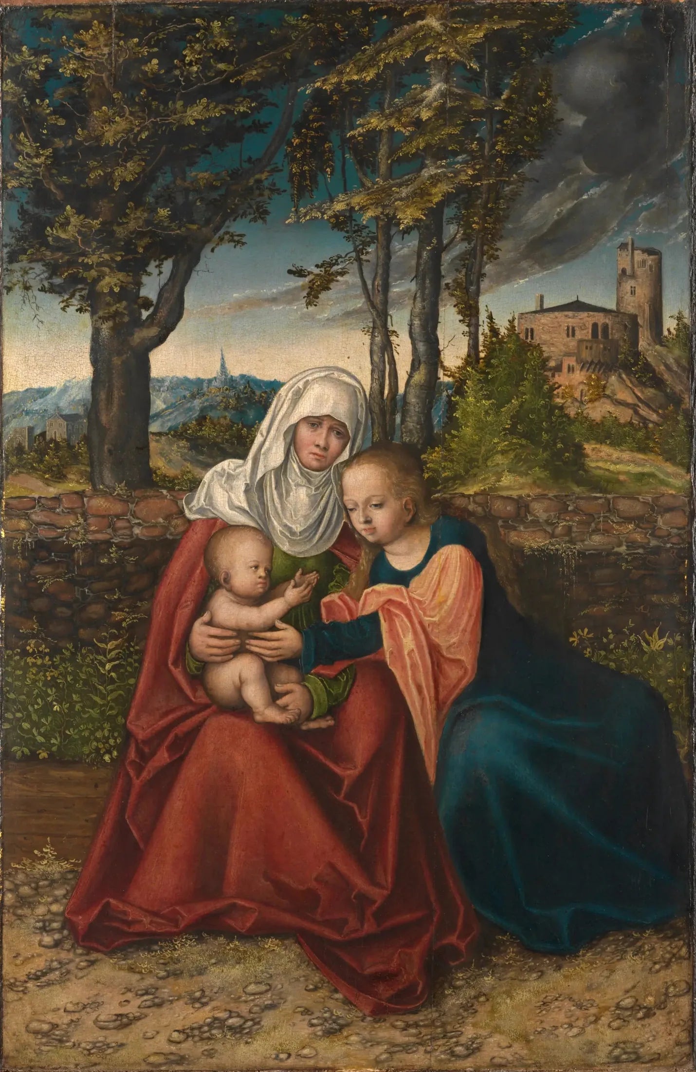 La Vierge à l'Enfant avec sainte Anne - Lucas Cranach the Elder image 1 reproduction d’œuvre d’art à l’huile