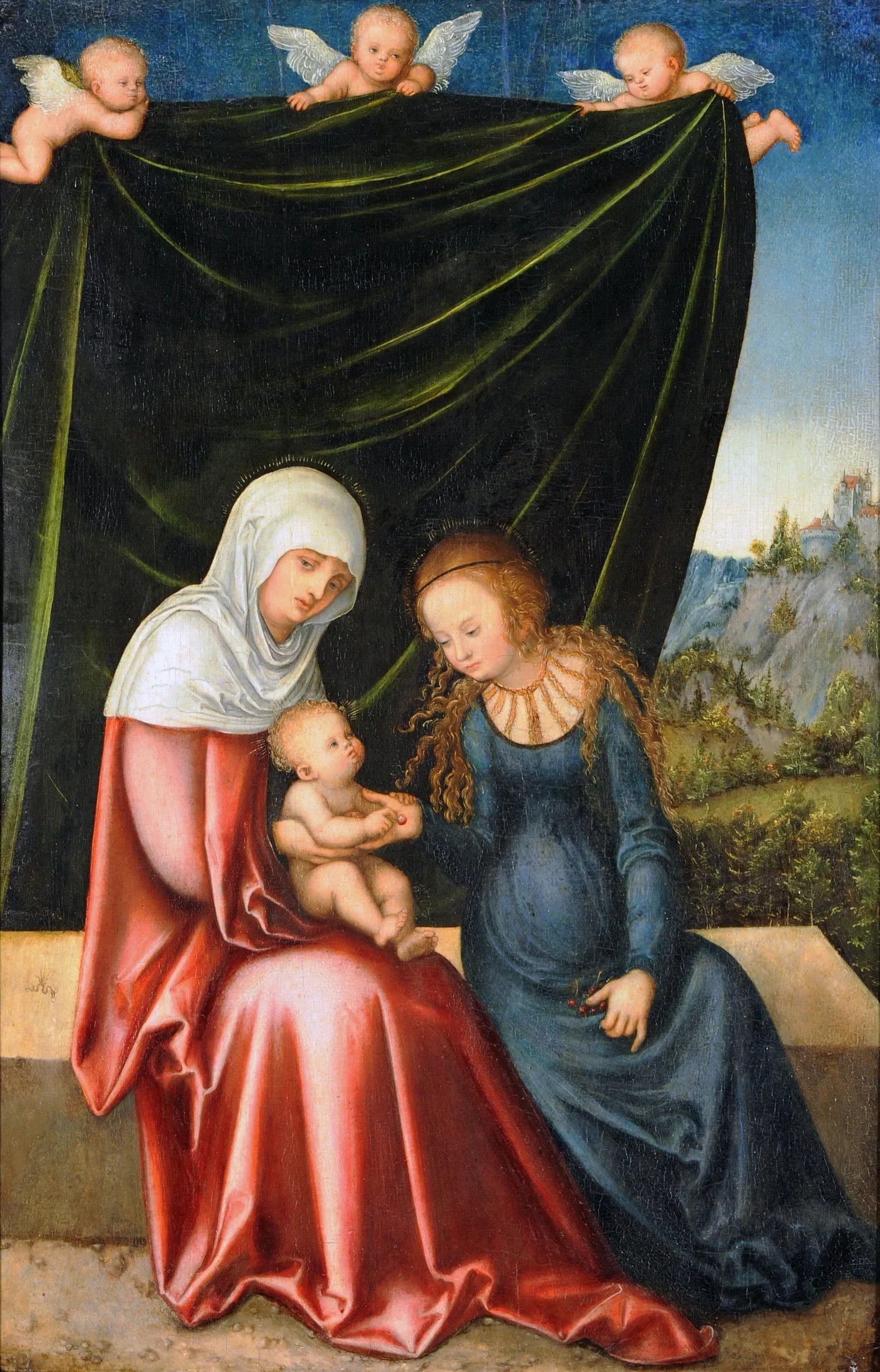 La Vierge à l'Enfant avec sainte Anne - Lucas Cranach the Elder image 1 tableau peint à l’huile sur toile