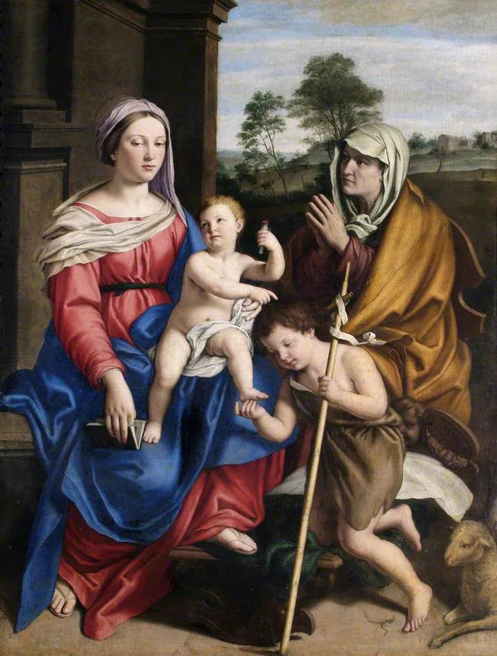 La Vierge à l'Enfant avec sainte Élisabeth et le petit saint Jean - Giovanni Battista Salvi image 1 reproduction de peinture à l’huile