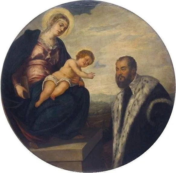 La Vierge à l'Enfant avec un sénateur - Jacopo Tintoretto image 1 tableau peint à l’huile sur toile