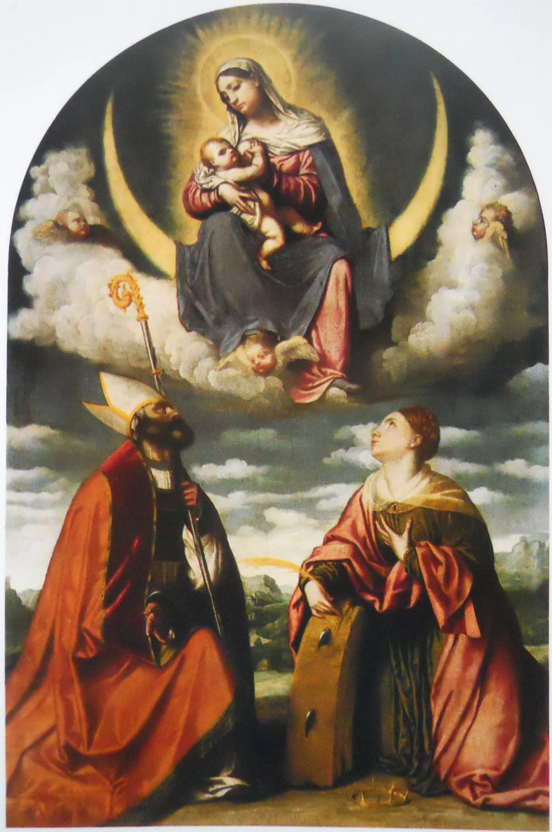 La Vierge à l'Enfant en gloire avec saint Martin et sainte Catherine - Alessandro Bonvicino