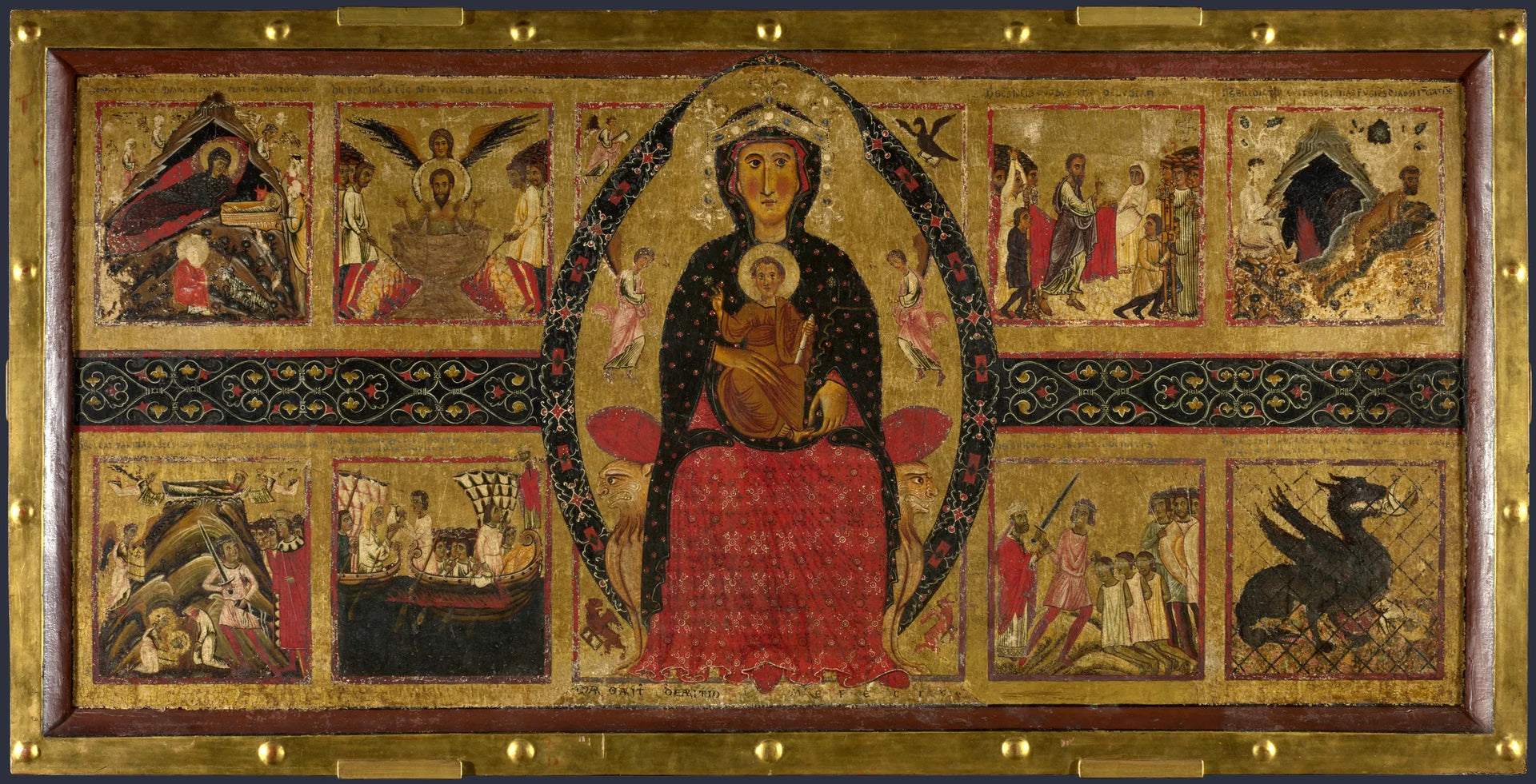 La Vierge à l'Enfant en majesté, avec des scènes narratives - Margaritone d'Arezzo image 1 tableau peint à l’huile sur toile
