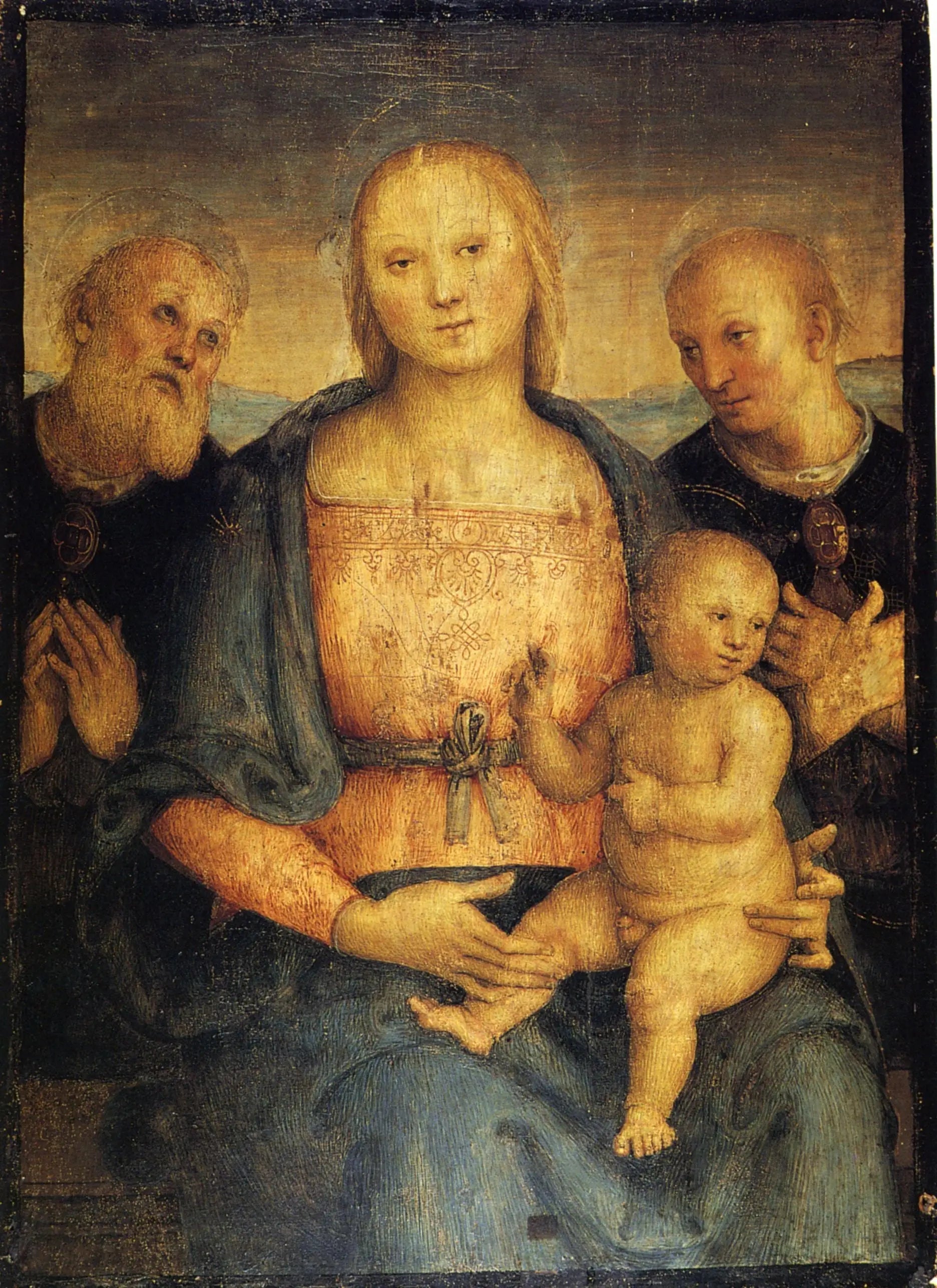 La Vierge à l'Enfant entre les saints Herculan et Constant - Pietro Perugino image 1 tableau peint à l’huile sur toile