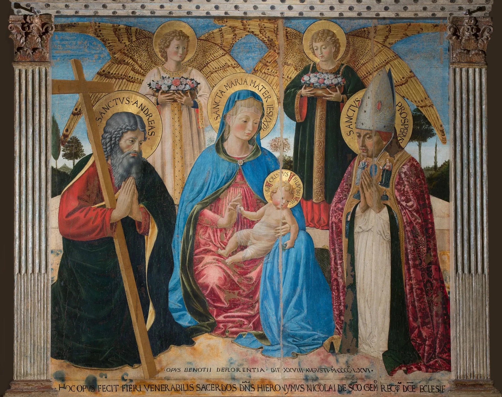 La Vierge à l'Enfant entre saint André et saint Prosper - Benozzo Gozzoli image 1 tableau peint à l’huile sur toile