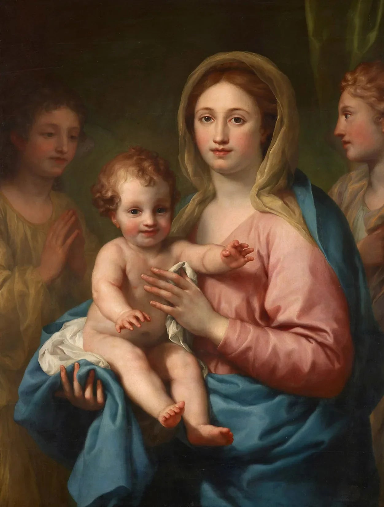 La Vierge à l'Enfant et deux anges - Anton Raphael Mengs image 1 copie peinte à la main à l’huile