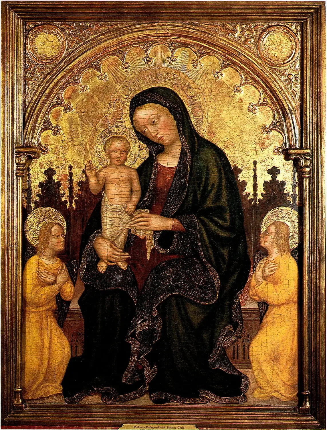 La Vierge à l'Enfant et deux anges - Gentile da Fabriano image 1 copie de tableau peinte à la main