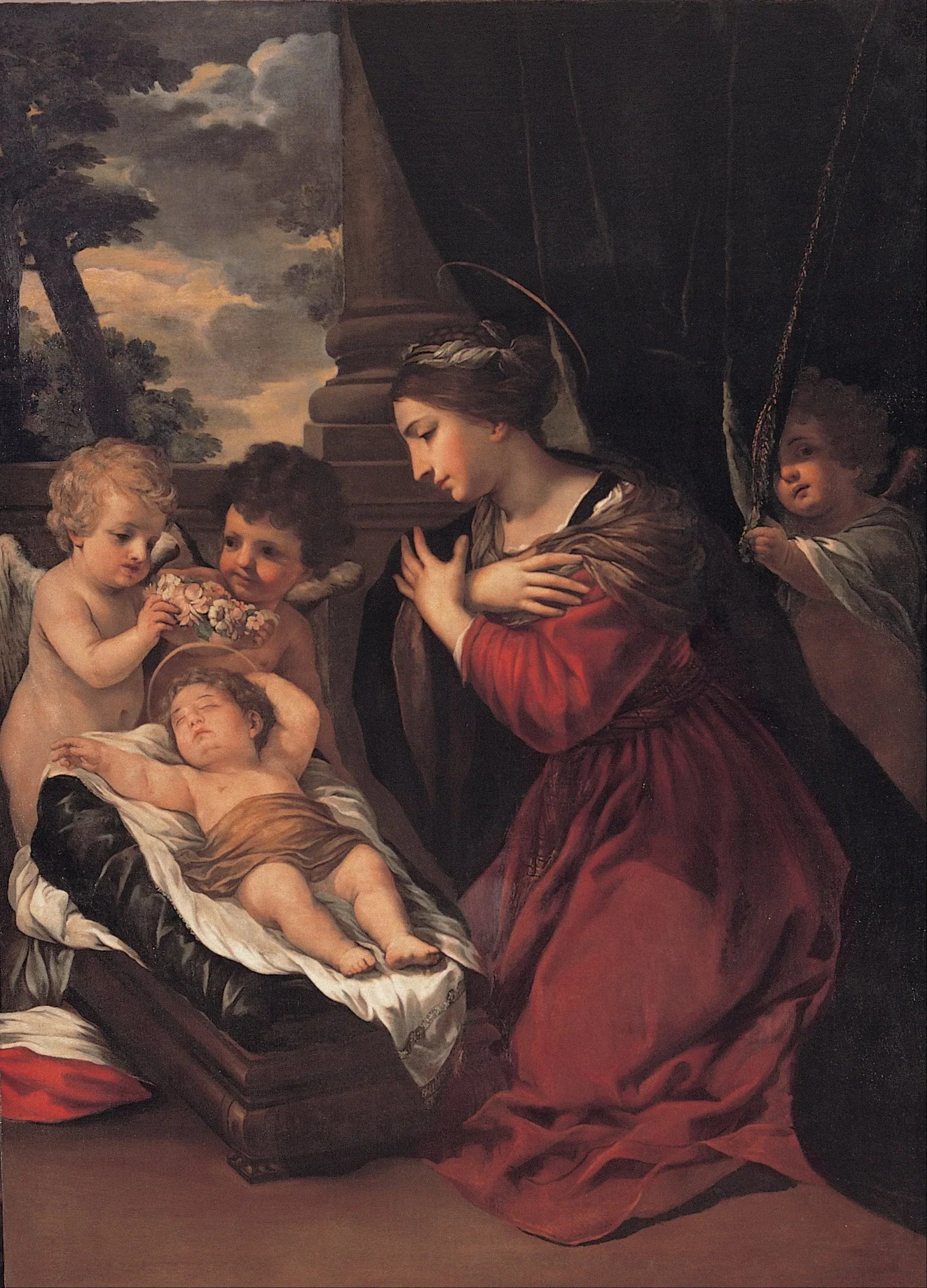 La Vierge à l'Enfant et les anges - Pietro da Cortona image 1 copie peinte à la main à l’huile