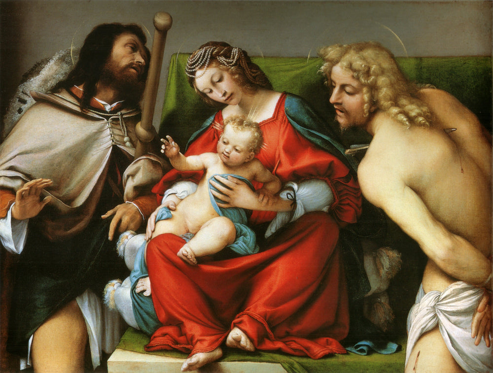 La Vierge à l’Enfant et les saints Rock et Sébastien - Lorenzo Lotto - Alpha Reproduction