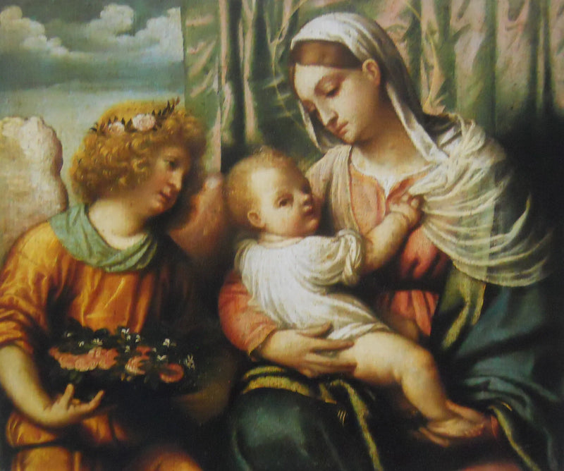 La Vierge à l'Enfant et un ange - Alessandro Bonvicino