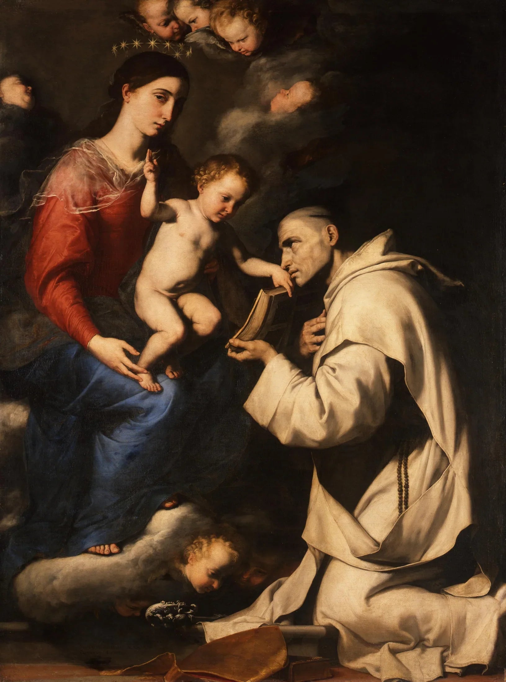 La Vierge à l'Enfant Jésus et Saint Bruno - Jusepe de Ribera image 1 reproduction réalisée par Alpha Reproduction