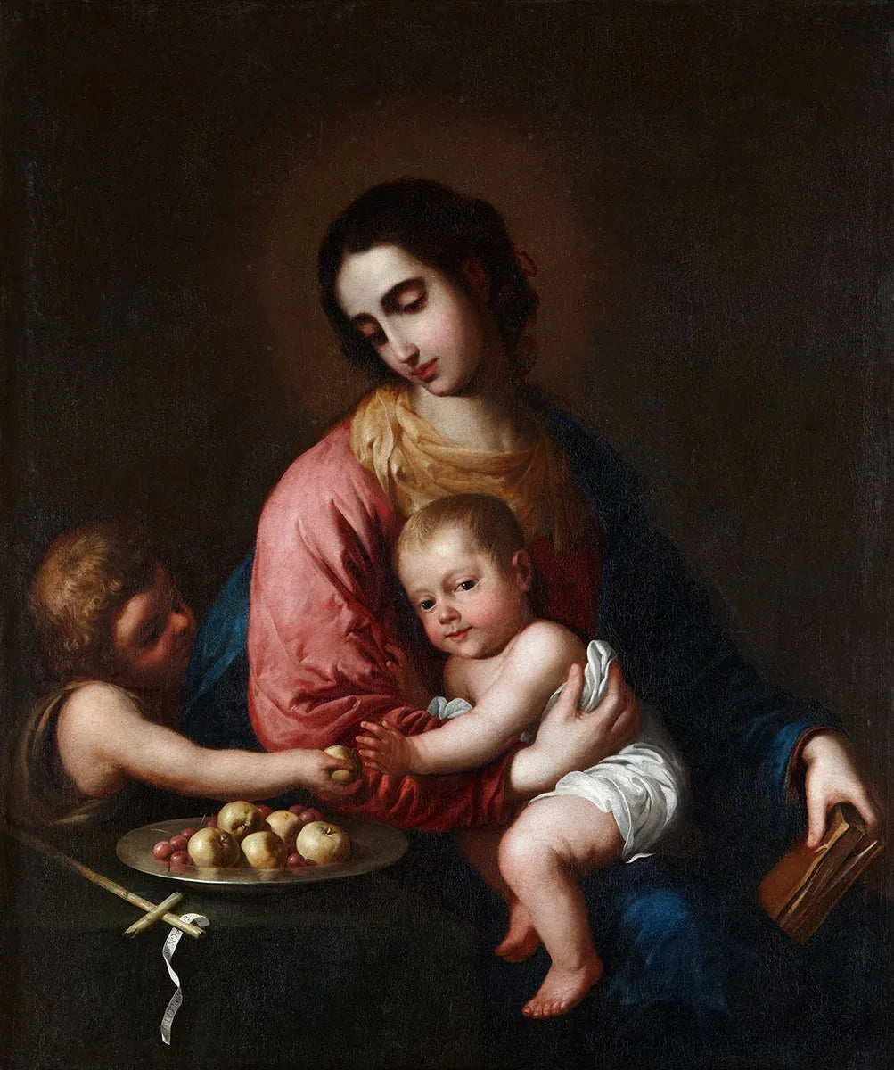La Vierge à l'Enfant Jésus et l'Enfant Saint Jean - Francisco de Zurbarán image 1 tableau peint à l’huile sur toile