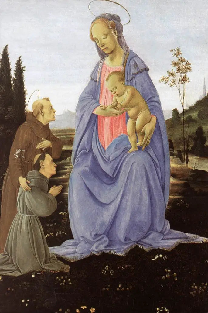 La Vierge à l'Enfant, saint Antoine de Padoue et un frère - Filippino Lippi image 1 tableau peint à l’huile sur toile