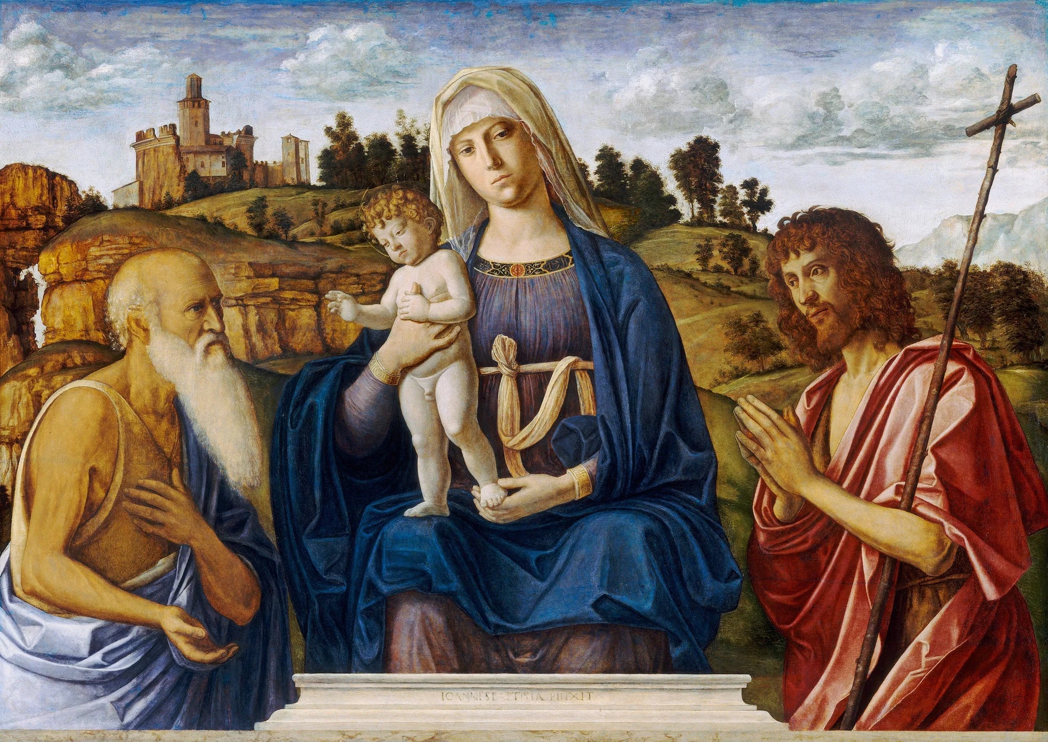 La Vierge à l'Enfant, saint Jérôme et saint Jean-Baptiste - Cima da Conegliano image 1 tableau peint à l’huile sur toile